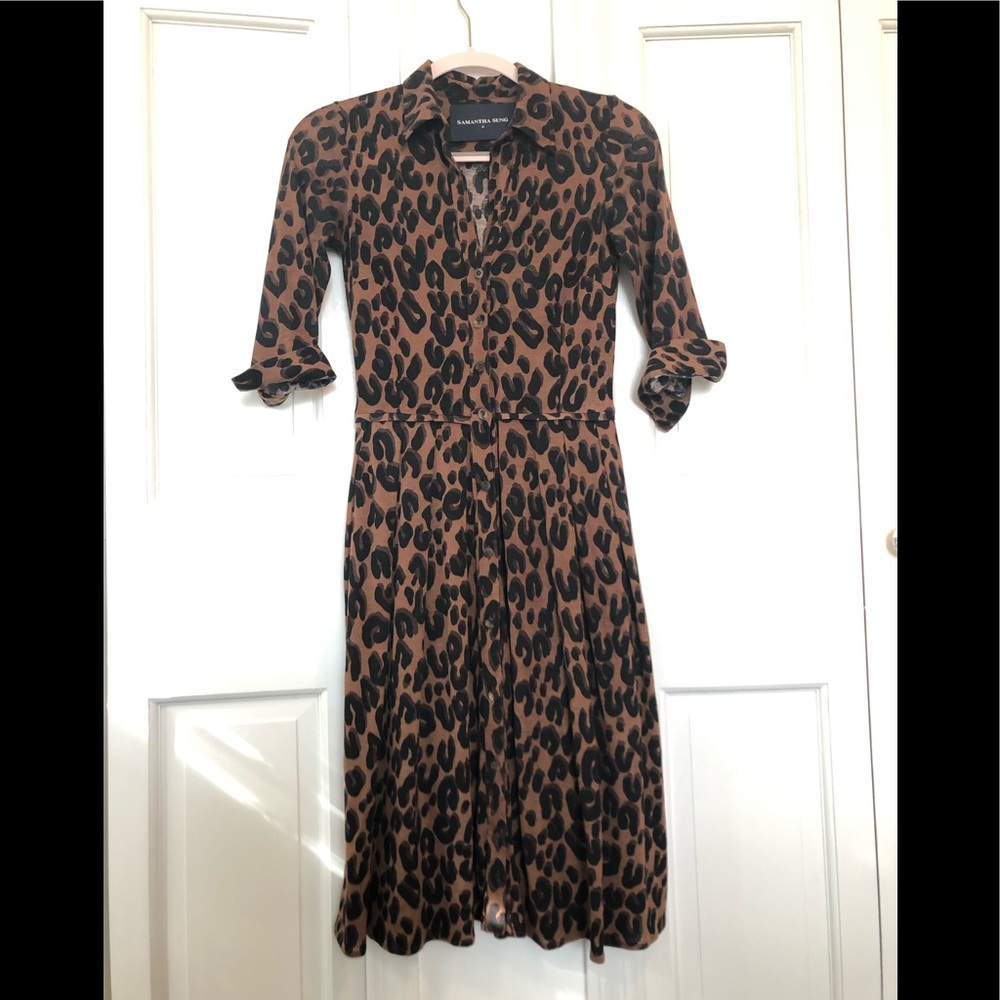 Samantha Sung Button-up Shirt Dress Sz 0